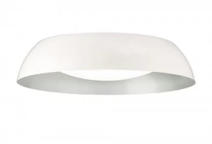 Image of Flush Ceiling Large, 5 Light E27 Max 20w, Cylindrical 60cm, Matt White, Silver, White Acrylic
