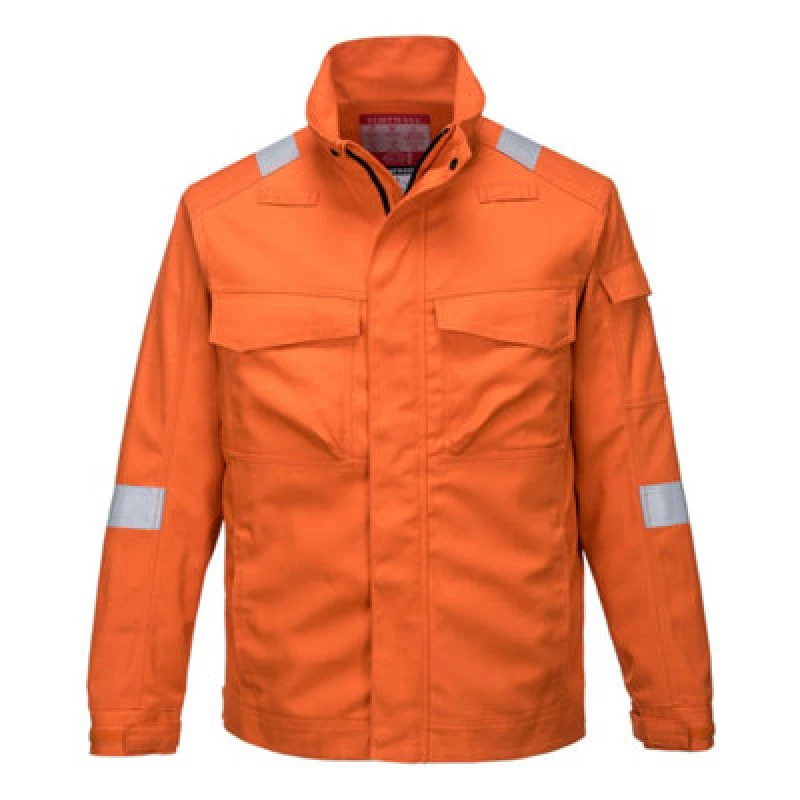 Image of Biz Flame Ultra Two Tone Flame Resistant Jacket FR68ORRM Colour: Orange