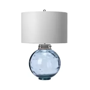 Image of Kara Table Lamp, Blue, Faux Silk Shade