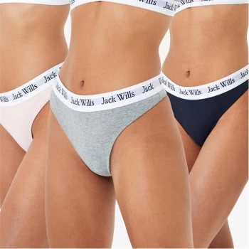 Image of Jack Wills Deptford Multipack Thong 3 Pack - Pink/Navy/Grey