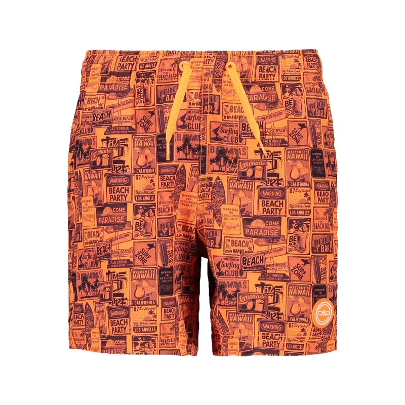 Image of Printed kids' swim shorts CMP Orange Male 12 ans
