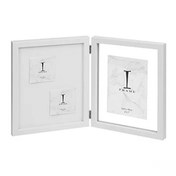 Image of 5" x 7" - iFrame White Hinged Photo Frame with Pin Board