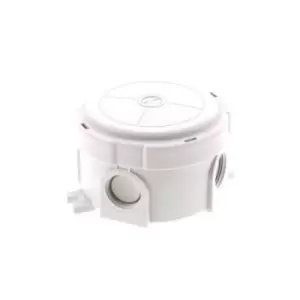 Image of Wiska COMBI Polypropylene Round Weatherproof Junction Box With 4 Self Sealing Cable Inlets White - 10110637