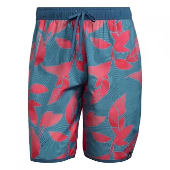 Image of adidas Classic-Length Graphic Swim Shorts Mens - Orbit Indigo