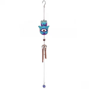 Image of Blue Hand of Hamsa Windchime