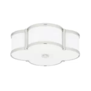 Image of Chandler 3 Light Flush Mount Polished Nickel, Glass