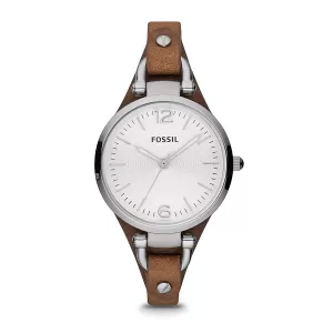 Image of Fossil Womens Georgia Leather Watch - Brown