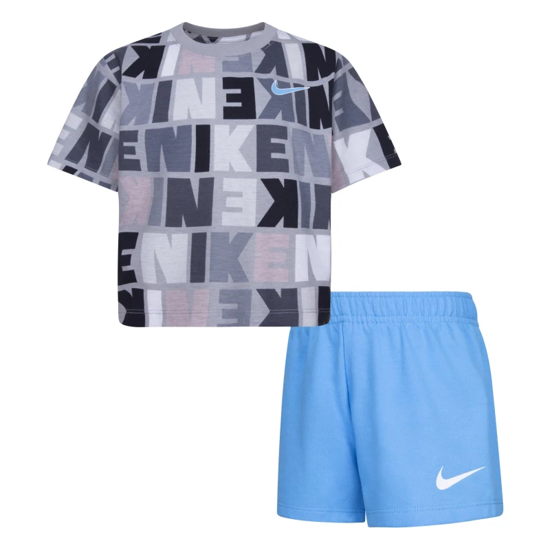 Image of Nike Logo Top and Shorts Set Infants - Multi Multi 2 - 3 Years