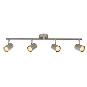 Image of 4 Light Spotlight Bar Satin Chrome Effect, Chrome Plate, GU10