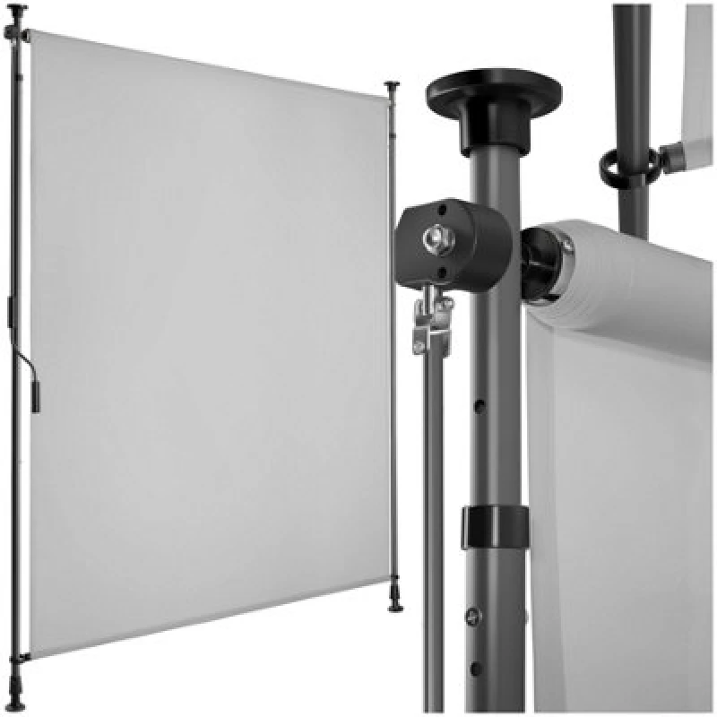 Image of Tectake Retractable Awning Taija - Tooless Installation, With Hand Crank, Retractable And Uv Blocking 120 X 310 Cm - Light Grey