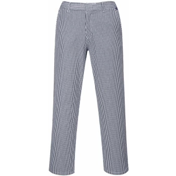 Image of Portwest - C075 - Black Sz XXL Barnet Chefs Checked Trousers