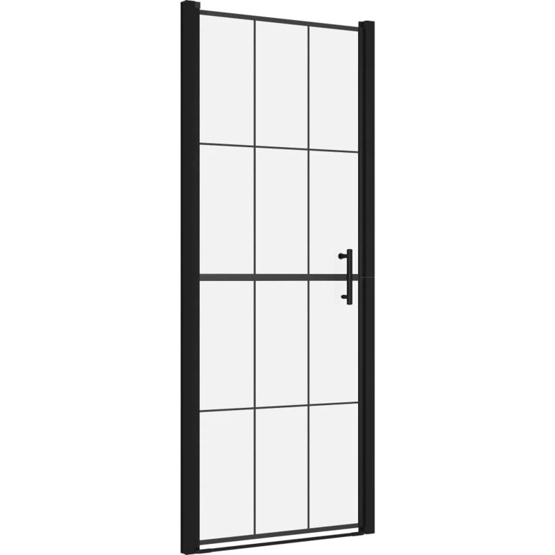 Image of VIDAXL Shower Door Tempered Glass 91x195cm Black vidaXL 8720286185445