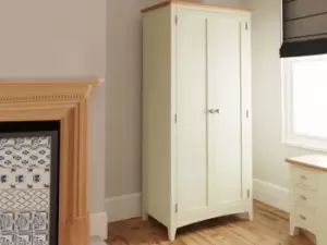 Image of Kenmore Patterdale White and Oak 2 Door Double Wardrobe Assembled