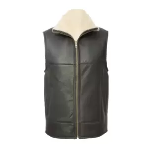 Image of Eastern Counties Leather Mens Harvey Sheepskin Gilet 38" (Dark Brown Nappa)