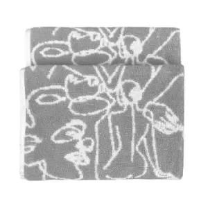 Image of Everybody Abstract Jacquard Hand Towel Grey