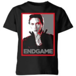 Image of Avengers Endgame Black Widow Poster Kids T-Shirt - Black - 3-4 Years