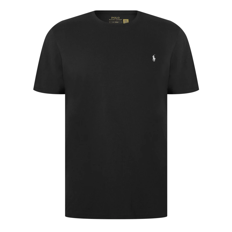 Image of Polo Ralph Lauren Mens Regular Fit Short Sleeve T-Shirt Black / White male S