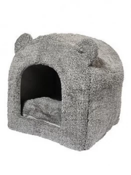 Image of Rosewood Grey Teddy Bear Cat Bed