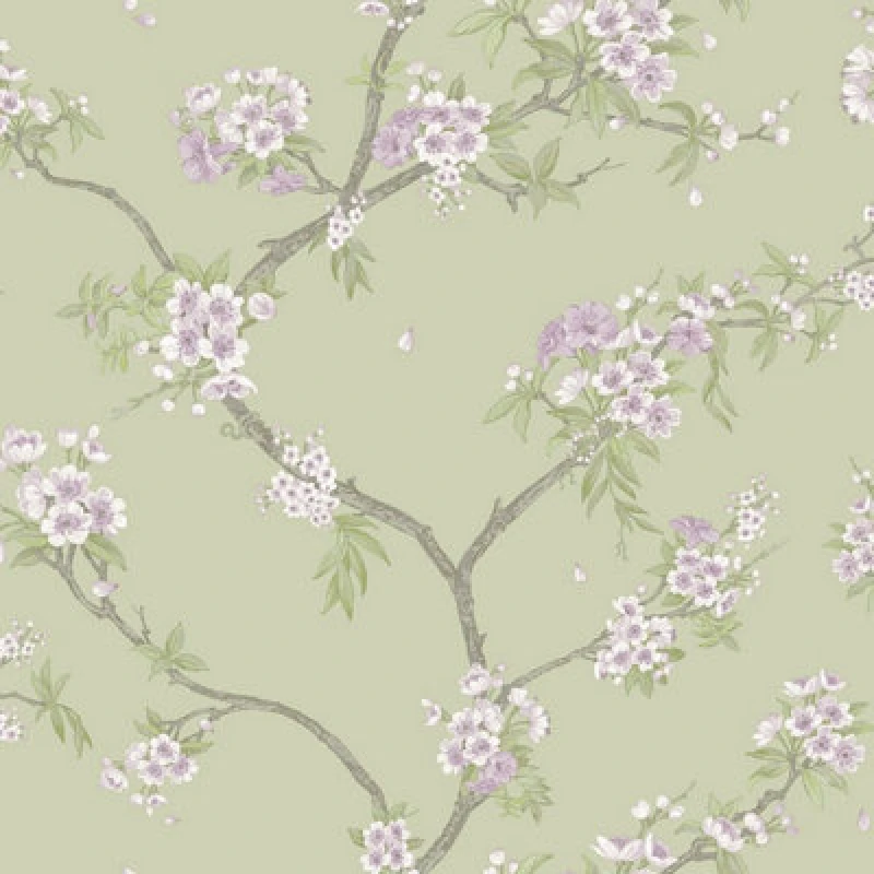 Image of Holden Decor Cherry Blossom Wallpaper Sage Green / Heather Holden 14210