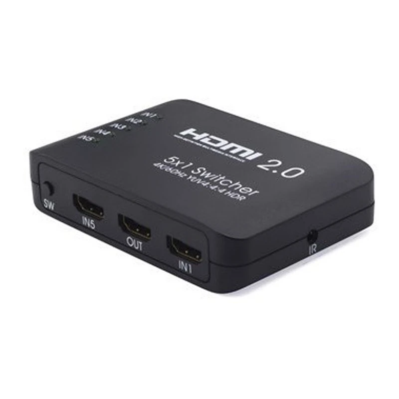 Image of FDL 5 WAY HDMI 2.0 SWITCH WITH REMOTE CONTROL - 4K @ 60Hz