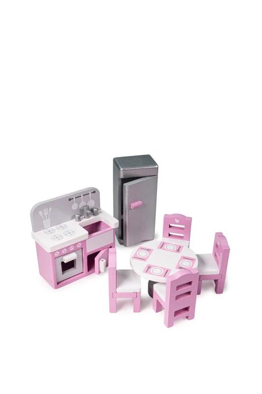 Image of Tidlo Dolls House Kitchen Furniture Set Pink unisex