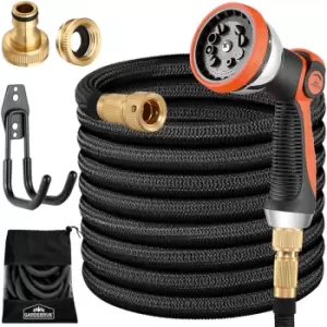 Image of garden hose flexible triple latex core full brass adapter outdoor flexible hose water hose schwarz - 22m (de) - Gardebruk