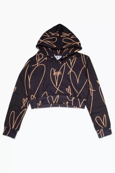 Image of Brown Scribble Heart Hoodie