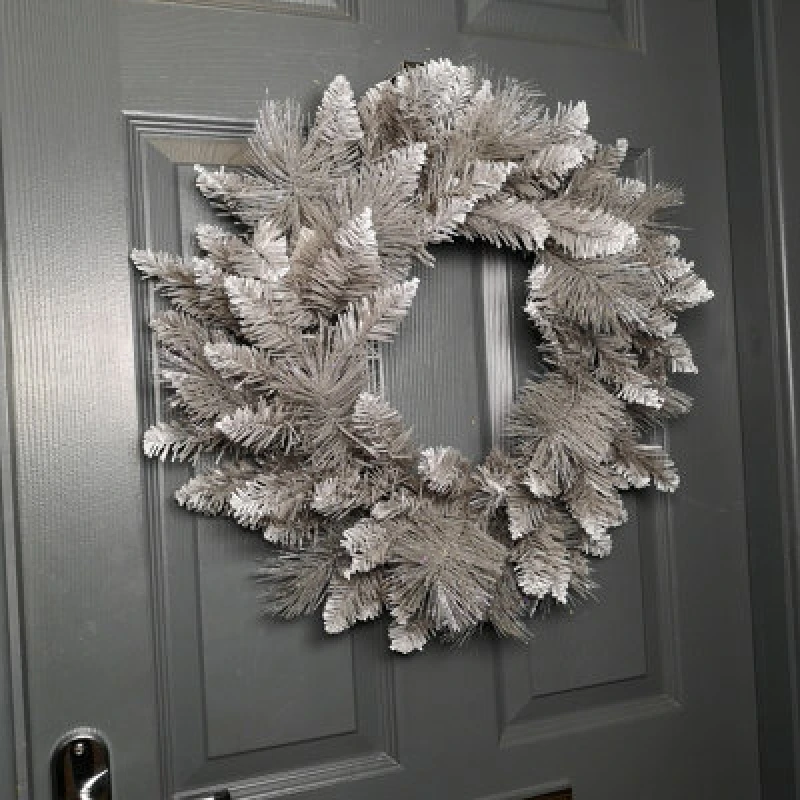 Image of Samuel Alexander 50Cm Premier Snow Tipped Silver Christmas Glitter Door Wreath Decoration