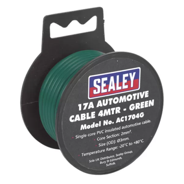 Image of Genuine SEALEY AC1704G Automotive Cable Thick Wall 17A 4mtr Green