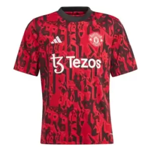 Image of adidas Manchester United Pre Match Shirt 2023 2024 Juniors - Red