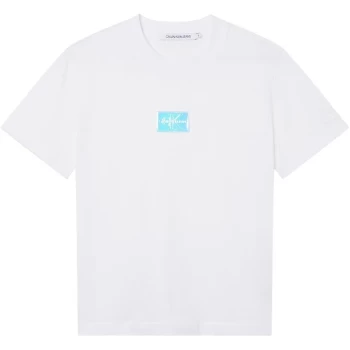 Image of Calvin Klein Jeans Shine Badge T Shirt - Bright White