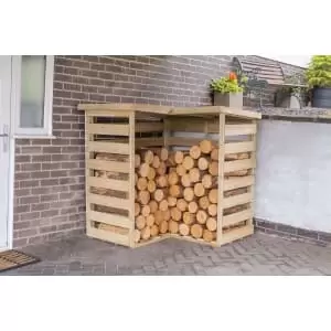Image of Forest Garden 4ft 3" x 4ft 3" Corner Log Store