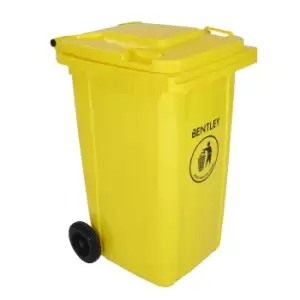 Image of Charles Bentley 240 Litre Wheelie Bin - Yellow