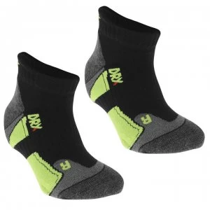 Image of Karrimor Trainer Socks Pack of 2 Child Boys - Black/Fluo