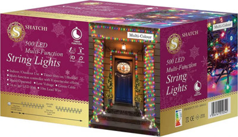 Image of Shatchi 500 Multicolour Leds Multifunction Timer Outdoor String Fairy Lights 50M