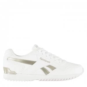 Image of Reebok Royal Glide Ripple Clip Ladies Trainers - White/Gold