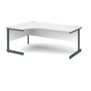 Image of Contract 25 Left Hand Ergonomic Desk 1800mm - Graphite Cantilever Frame
