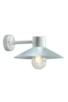 Image of Lund 1 Light Outdoor Fisherman Dome Wall Lantern Light Galvanised IP55 E27