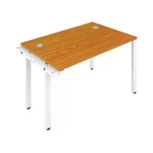 Image of Jemini 1 Person Extension Bench Desk 1200x800x730mm Nova Oak/White KF808565
