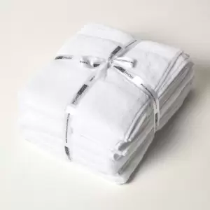 Image of HOMESCAPES White 100% Combed Egyptian Cotton Towel Bale Set 700 GSM - White