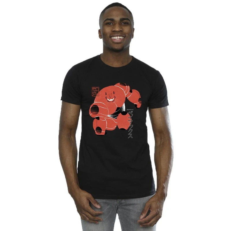 Image of Disney Men Big Hero 6 Baymax Suite Pose T-Shirt in Black Size: Small Black S Male 5059934873605