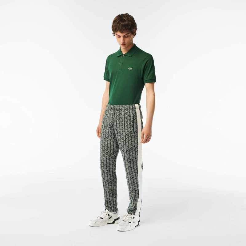 Image of Lacoste Mens Open Hem Woven Joggers Green/Wood male XS