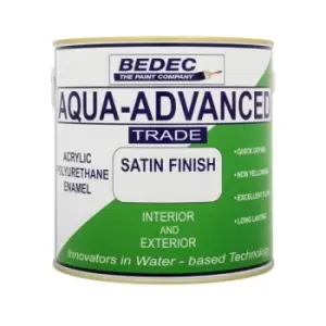 Image of Bedec - Aqua Advanced Paint Satin - Brilliant White - 2.5 Litre - Brilliant White