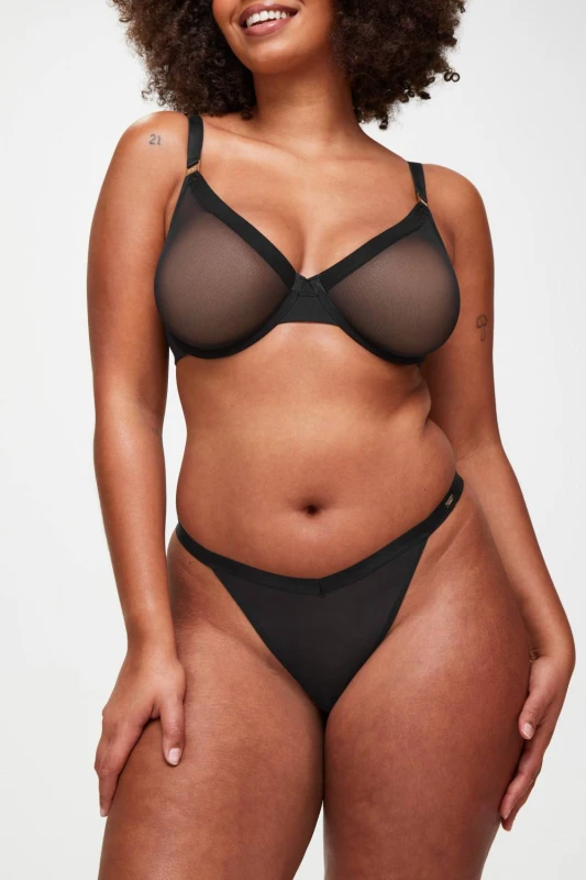 Image of KBX Womens Zadie Texture Non Pad Plunge Bra in Black Size: 38C Black Female 38C