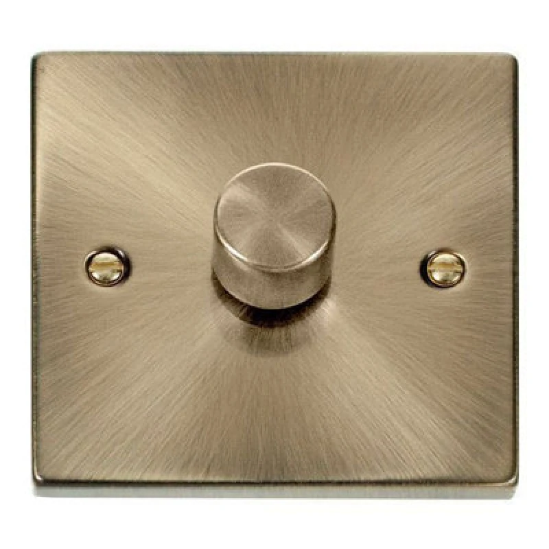 Image of SE Home Antique Brass 1 Gang 2 Way LED 100W Trailing Edge Dimmer Light Switch Gold unisex