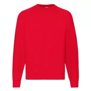 Image of Fruit Of The Loom Mens Raglan Sleeve BelcoroA Sweatshirt (M) (Red)