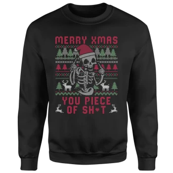 Image of Merry Christmas You Piece Of Sh*T Unisex Sweatshirt - Black - 5XL