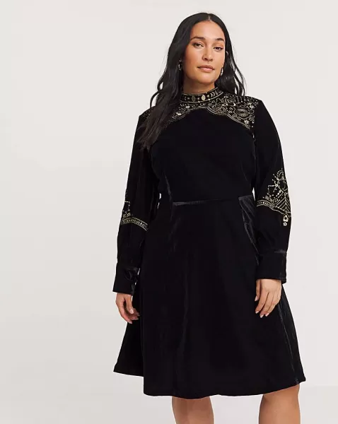 Image of Joe Browns Black Luna Velvet Dress