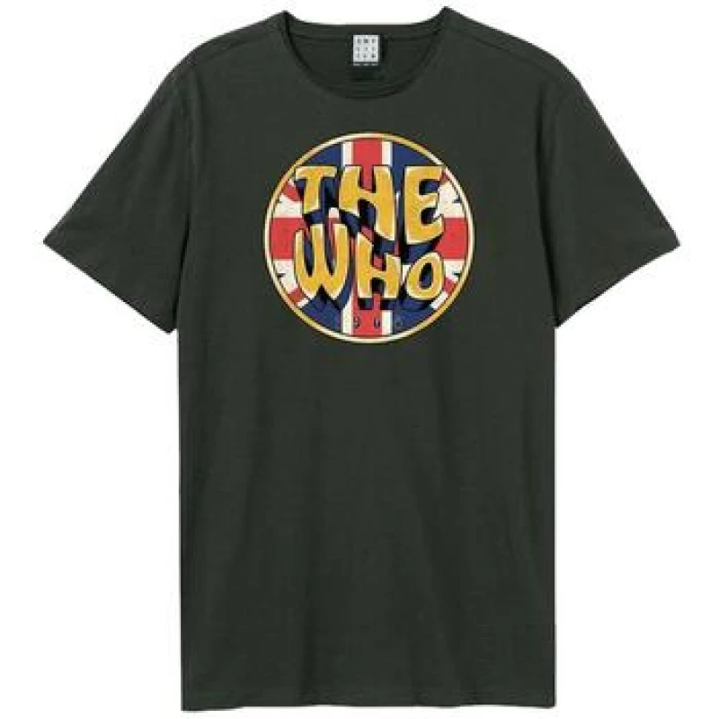 Image of Amplified Amplified Men Union Jack Circle The Who T-Shirt in Charcoal Size: X-Small Charcoal XS Male 5063806725572