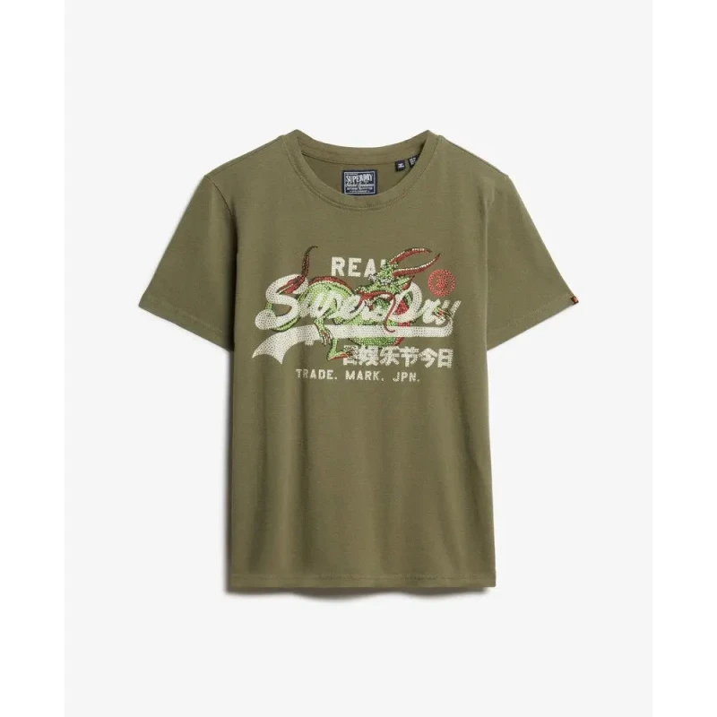 Image of Superdry Womens T-Shirt Superdry Tokyo Vl Vert Female M